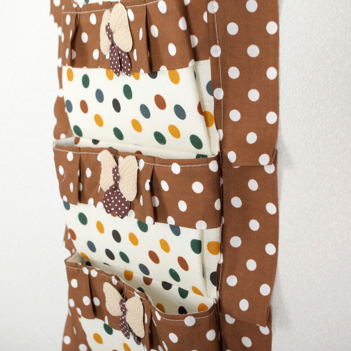 Органайзер с карманами подвесной, 3 отделения 49х22 см "Клетка", цвет МИКС