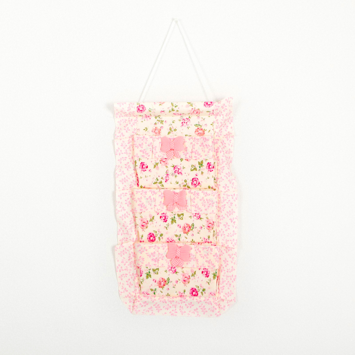 Органайзер с карманами подвесной, 3 отделения 49х22 см "Клетка", цвет МИКС