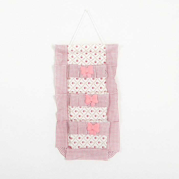 Органайзер с карманами подвесной, 3 отделения 49х22 см "Клетка", цвет МИКС