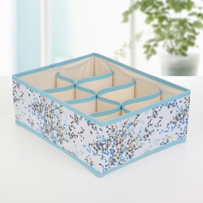 Набор органайзеров для белья 32х24х12 см "Капли", 3 шт, цвет голубой