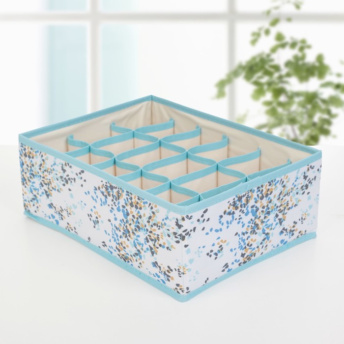 Набор органайзеров для белья 32х24х12 см "Капли", 3 шт, цвет голубой