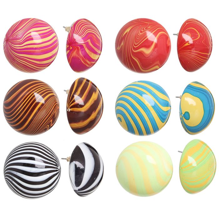 Серьги эмаль "Конфетти" круг, цвет МИКС