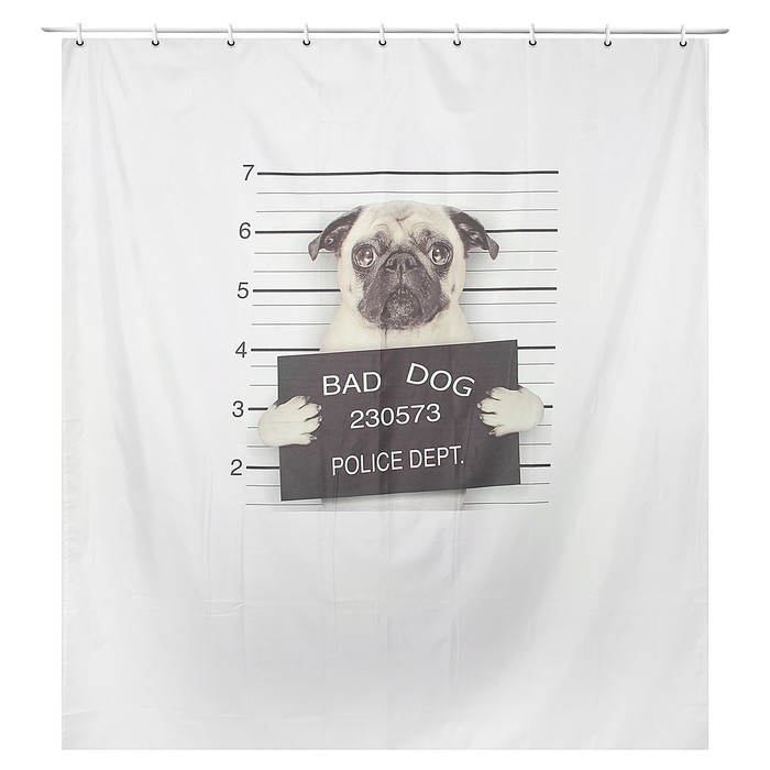 Штора для ванной 180х200 см "Плохой пёс", полиэстер