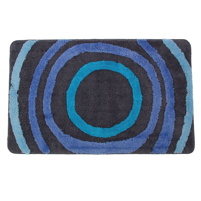 Коврик для ванной "Кольца", цвет синий
