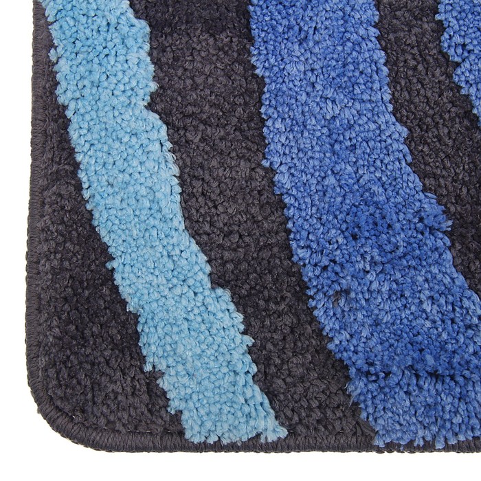 Коврик для ванной "Кольца", цвет синий