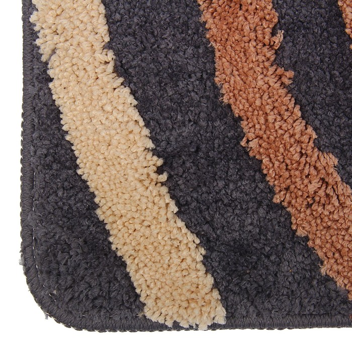 Коврик для ванной "Кольца", цвет коричневый