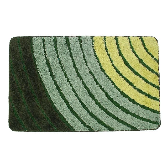 Коврик для ванной "Круги на воде", цвет зелёный