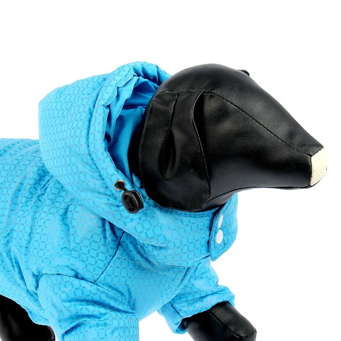 Куртка супертеплая на синтепоне с отстегивающимся капюшоном, размер XL (ДС 44 см, ОГ 37 см), голубая