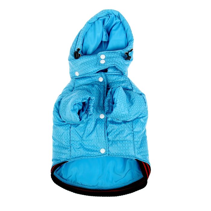 Куртка супертеплая на синтепоне с отстегивающимся капюшоном, размер XL (ДС 44 см, ОГ 37 см), голубая