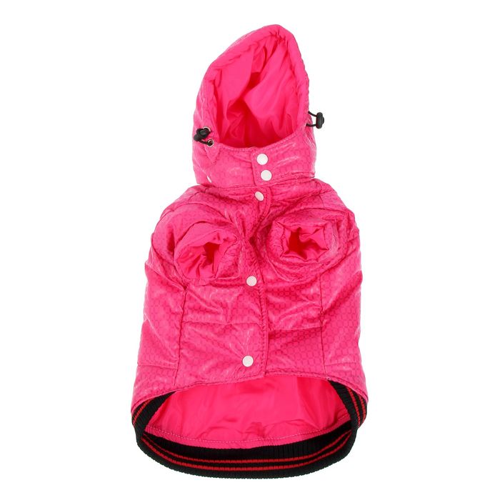 Куртка супертеплая на синтепоне с отстегивающимся капюшоном, размер М, розовая