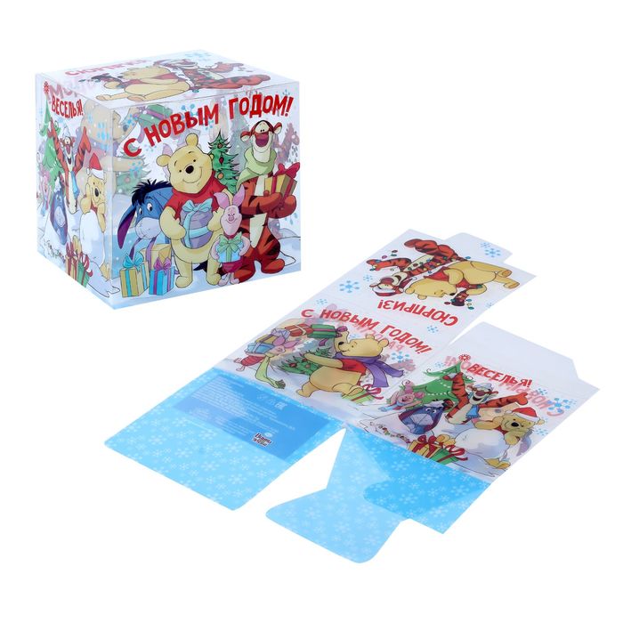 Коробка складная "Радости!", Медвежонок Винни и его друзья,15 х 15 х 15 см