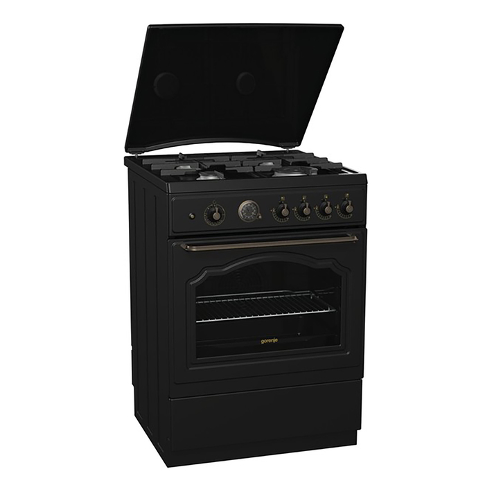 Плита газовая Gorenje GI62CLB, 4 конфорки, 48 л, газовая духовка, черная