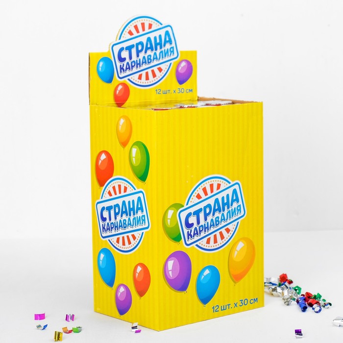 Пневмохлопушка поворотная "С Новым годом! Игрушки", конфетти + фольга серпантин, 30 см