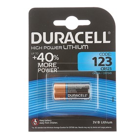 Батарейка литиевая Duracell, CR123 (CR123A, CR17345)-1BL, для фото, 3В, блистер, 1шт.
