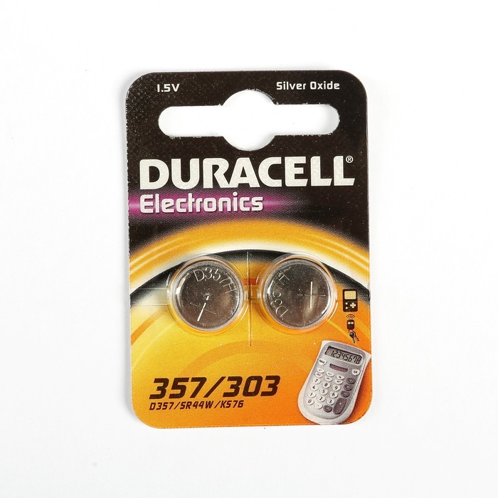 Серебрянно-цинковая батарейка Duracell 1,5V 357/303 для электрических приборов, 1 шт