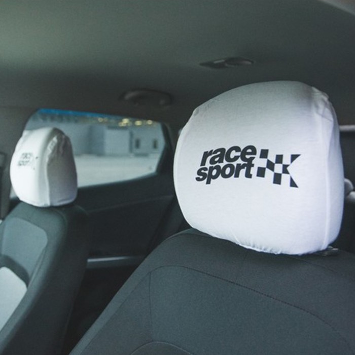 Чехлы на подголовник Race Sport, белые, набор 2 шт.