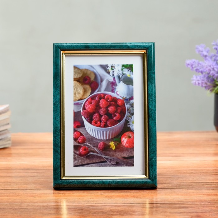 Фоторамка 10х15 см "Малахит с золотом"