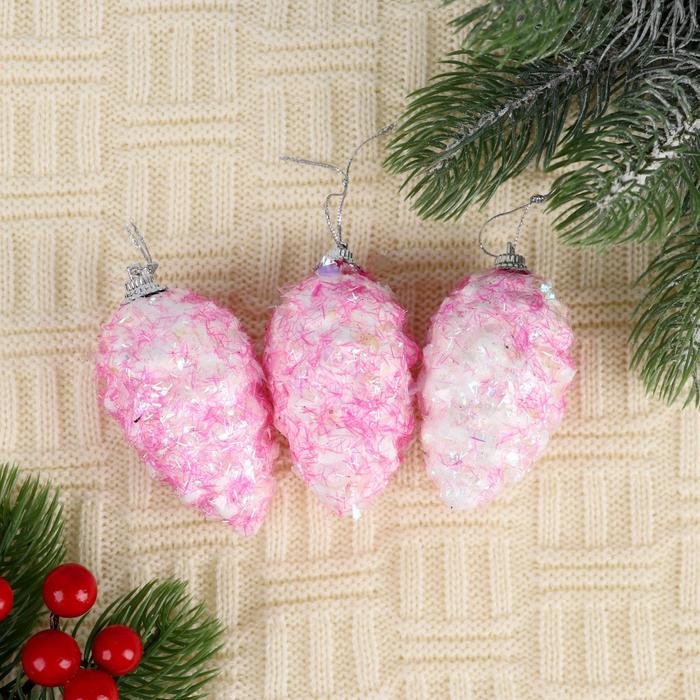 Ёлочные игрушки "Шишечки с блёстками" (набор 6 шт.)