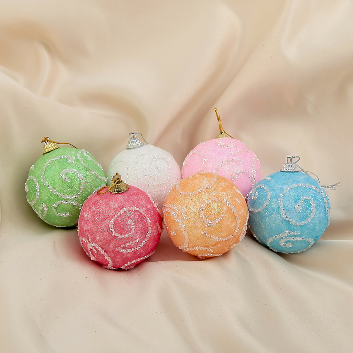 Новогодние шары "Завитушки" (набор 6 шт.)