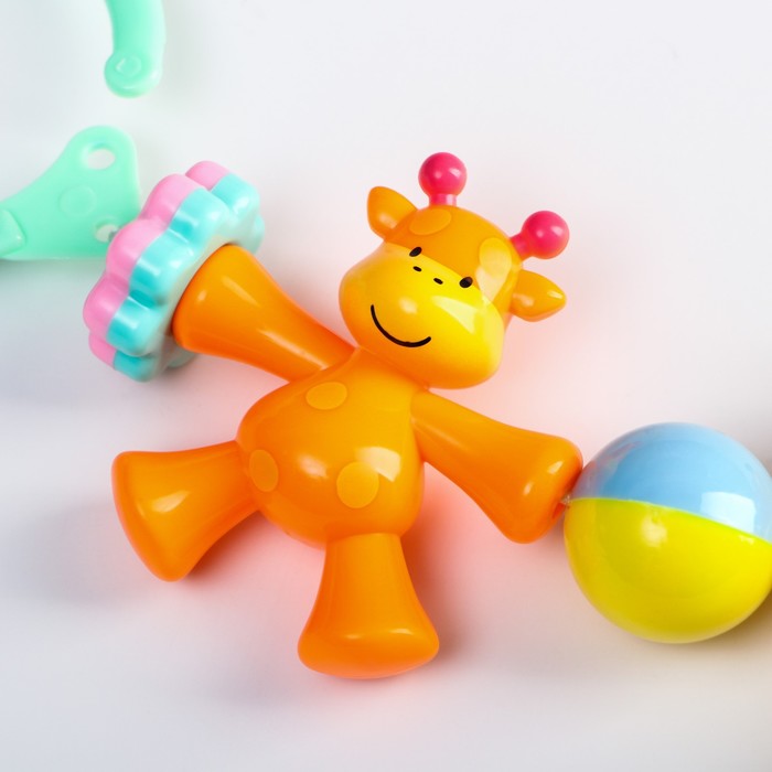 фото Растяжка на коляску/кроватку «жирафики», 3 игрушки, цвет микс, крошка я