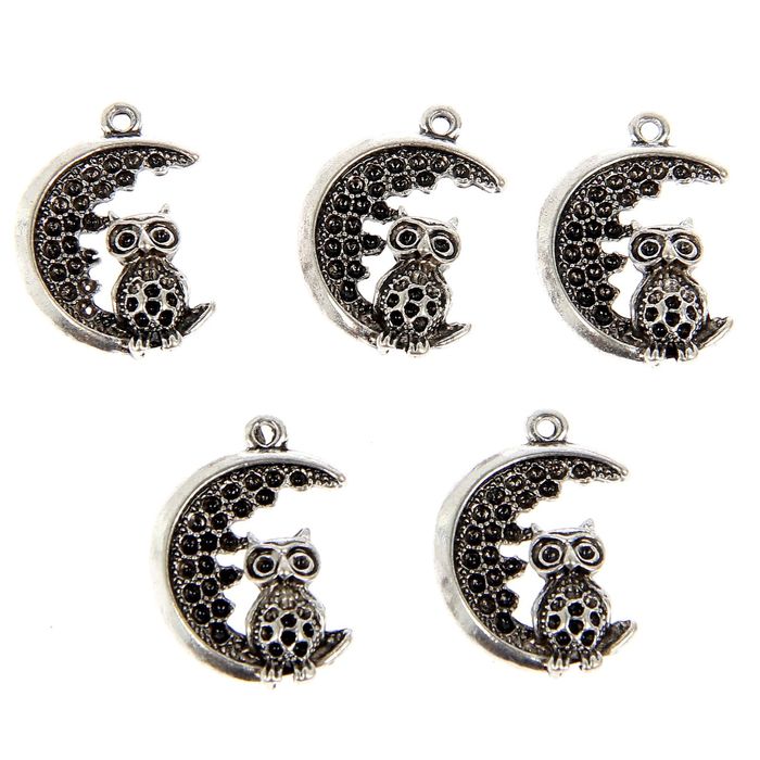 Декоративный элемент "Сова на луне", набор 5 шт.