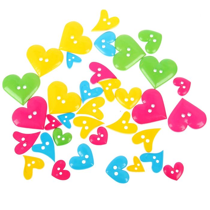Набор пуговиц "Сердечки" 30 г