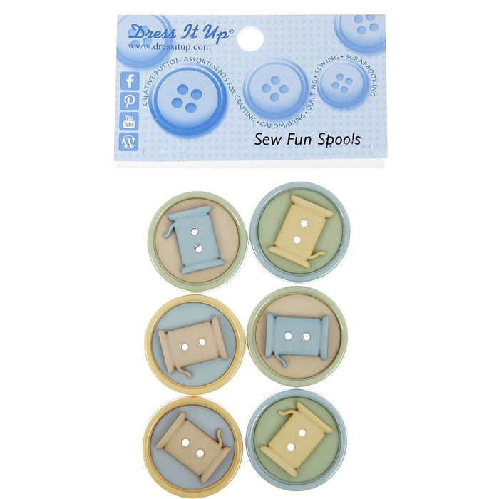 Набор декоративных пуговиц "Катушки" 6 шт.