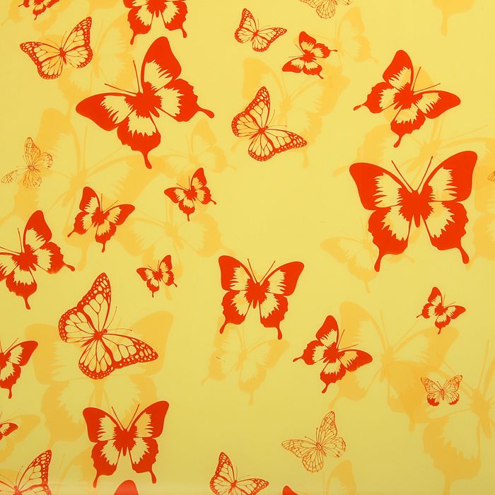 Плёнка "Бабочки", цвет жёлтый, 70 х 90 см