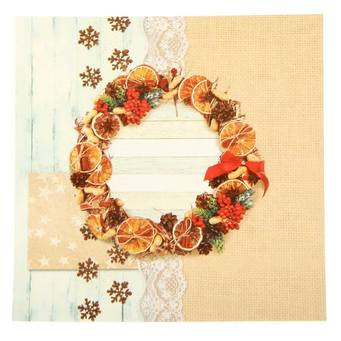 Пакет подарочный без ручек с декором «Пряности и радости», 16 × 28 см