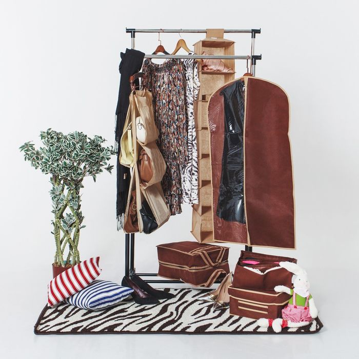 Сумка для обуви 4 пары, 35х30х20 см, цвет коричневый