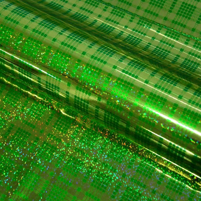 Пленка голография "Клетка", зеленый, 70 х 100 см