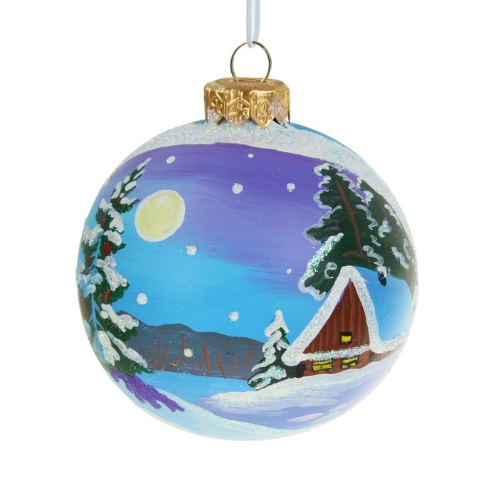 Новогодний шар ручной работы "Избушка"