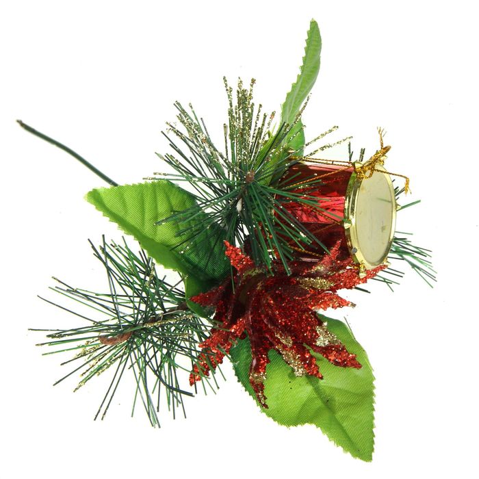 Декор "Зимние мечты" цветок и барабан, 17 см