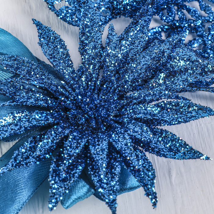 Ветка для декора "Цветок с лентой"