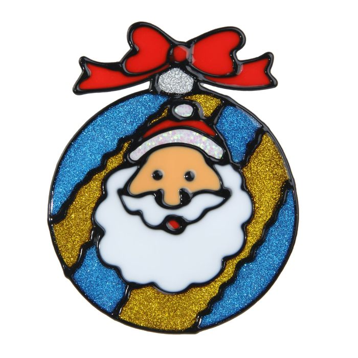 Наклейка на стекло "Шар с Дедом Морозом"