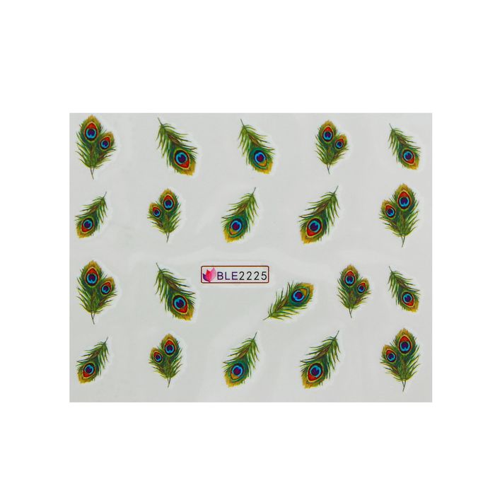 Слайдер-дизайн для ногтей "Пёрышки", водный, цвета МИКС