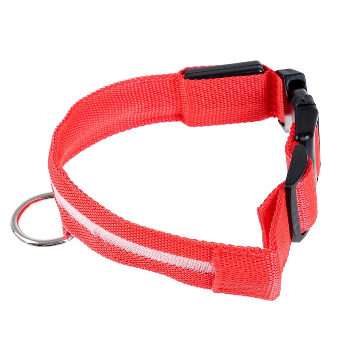 Ошейник с подсветкой, зарядка от USB, до 38 см, 3 режима свечения, красный