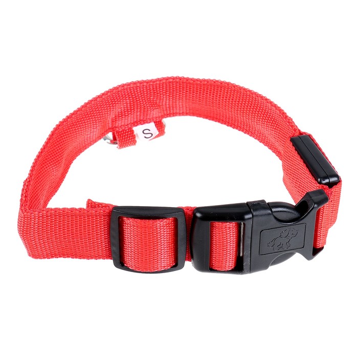 Ошейник с подсветкой, зарядка от USB, до 38 см, 3 режима свечения, красный