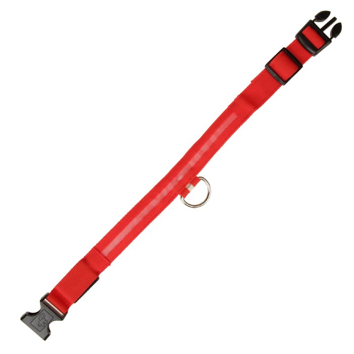 Ошейник с подсветкой, зарядка от USB, до 58 см, 3 режима свечения, красный