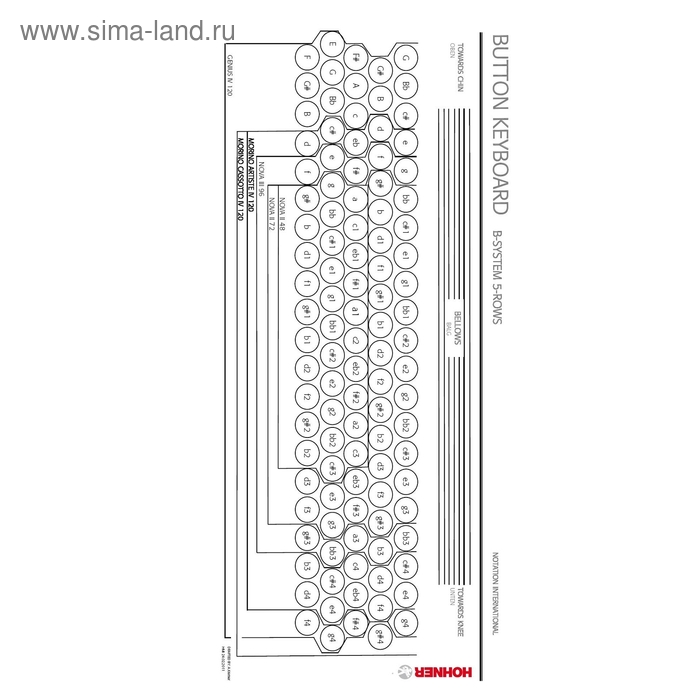 

Аккордеон кнопочный Hohner Nova II 72 A1563/A4263, красный