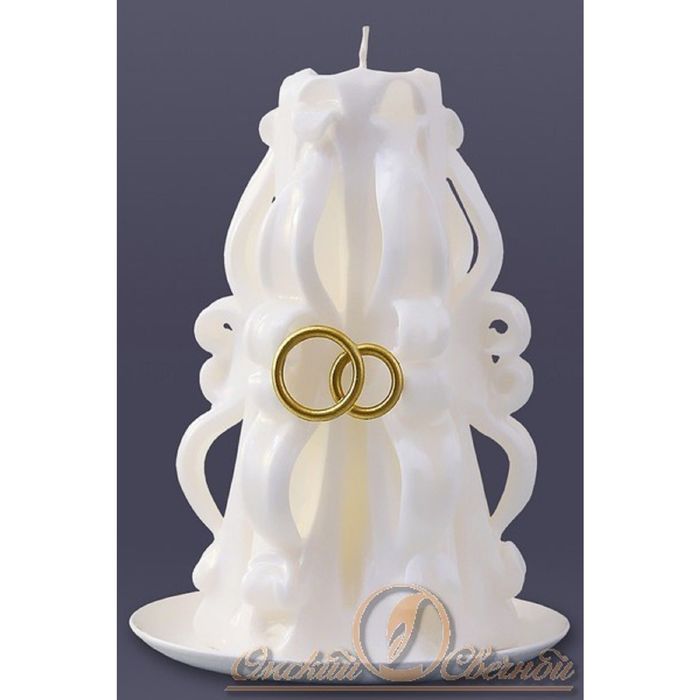 Свеча мигающая резная "Ажурная" белая