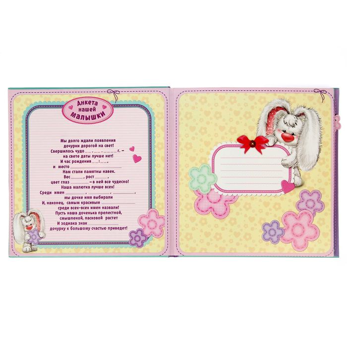 Фотокнига с дизайнерскими листами для индивидуального оформления "Наша любимая малышка", 10 листов