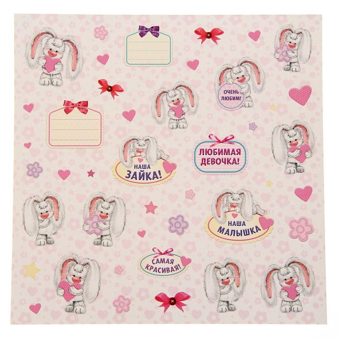 Фотокнига с дизайнерскими листами для индивидуального оформления "Наша любимая малышка", 10 листов