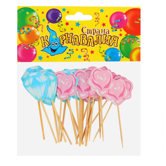 Пика для канапе "Драгоценности и розы" (набор 24 шт)