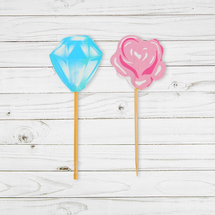 Пика для канапе "Драгоценности и розы" (набор 24 шт)