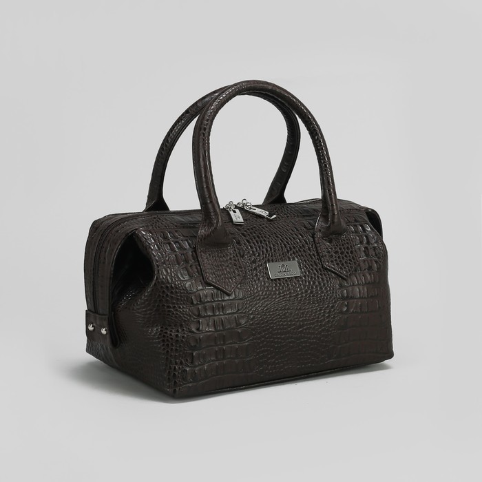 Сумка женская на молнии, 1 отдел, 1 наружный карман, коричневая