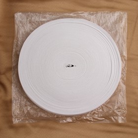 Лента эластичная, 30 мм, 25 ± 1 м, цвет белый от Сима-ленд