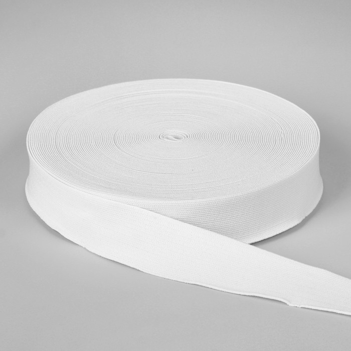 Лента эластичная, ширина 40мм, 25±1м, цвет белый