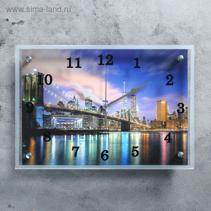 Часы настенные, серия: Город, Ночной город и архитектура, 25х35 см часы настенные серия город биг бен 25х35 см