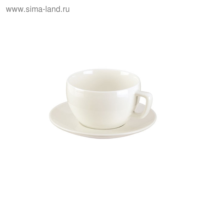 Чашка для завтрака Tescoma Crema, цвет белый, с блюдцем